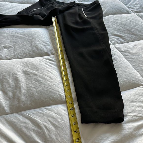 VINCE. Asymmetric Harem Trousers Leather Trim tapered hem Pants Size 6. Like New - Picture 8 of 16